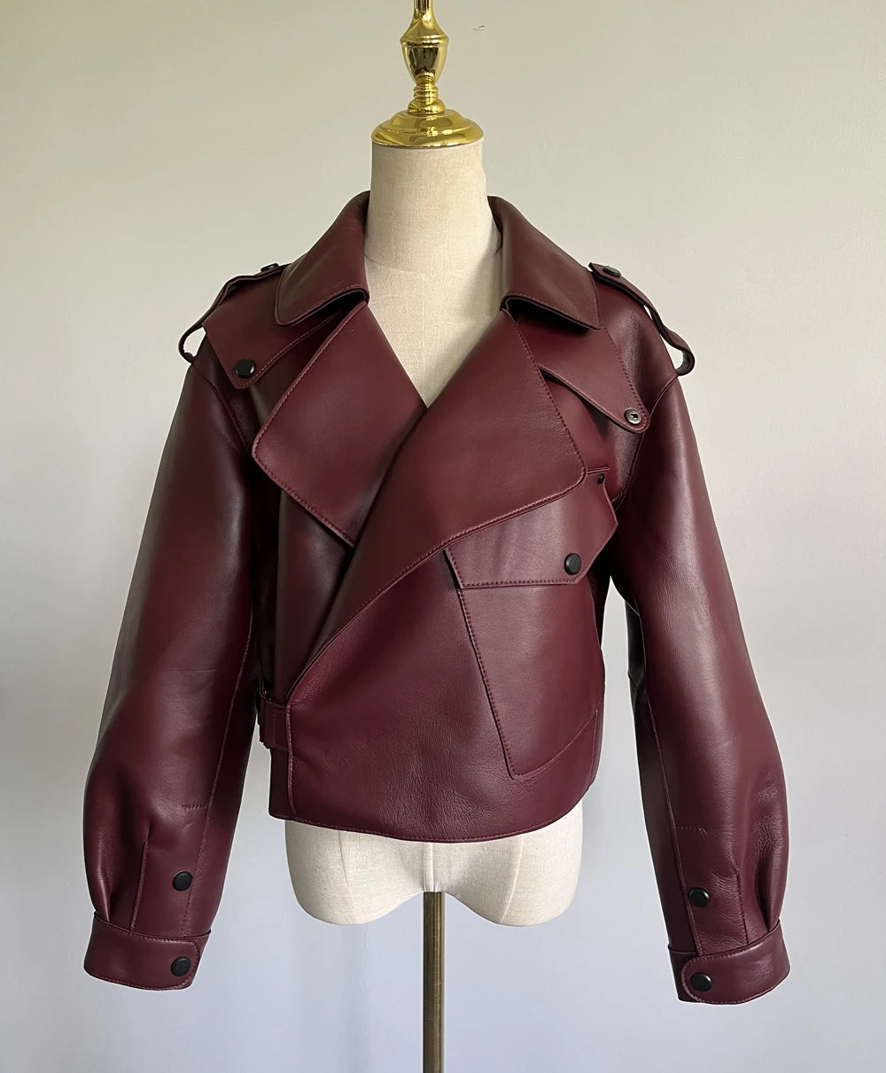 Women's Buurrr [Burgundy] Genuine Leather Jacket