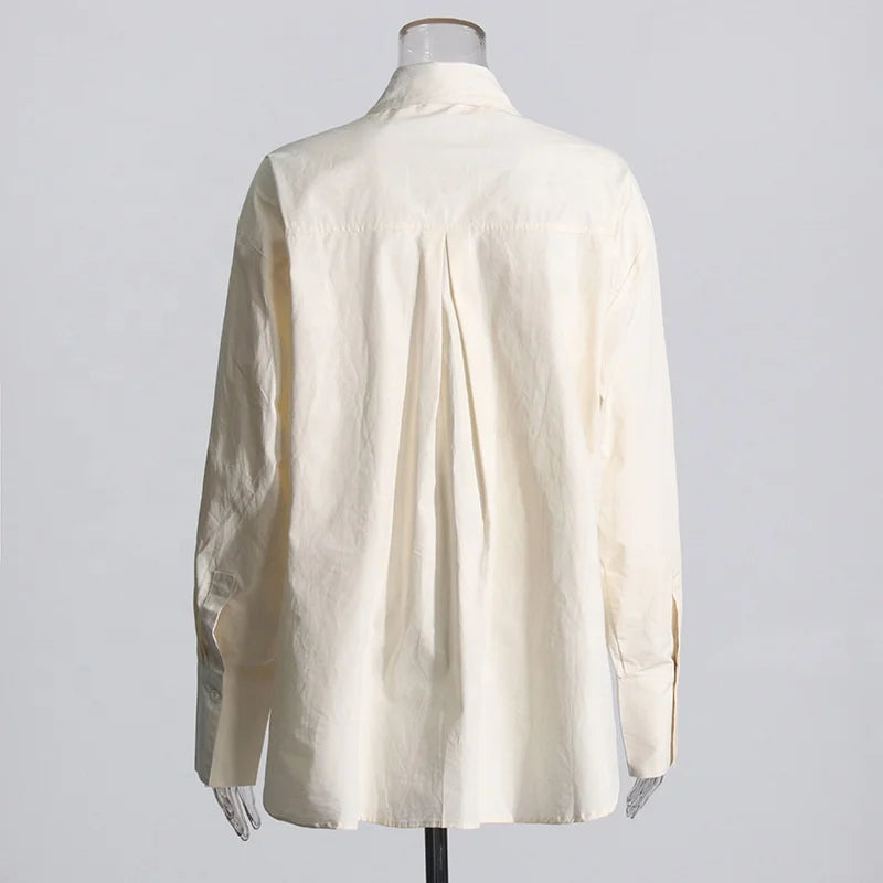 Lotus Leaf Pleated Loose Asymmetrical Blouse