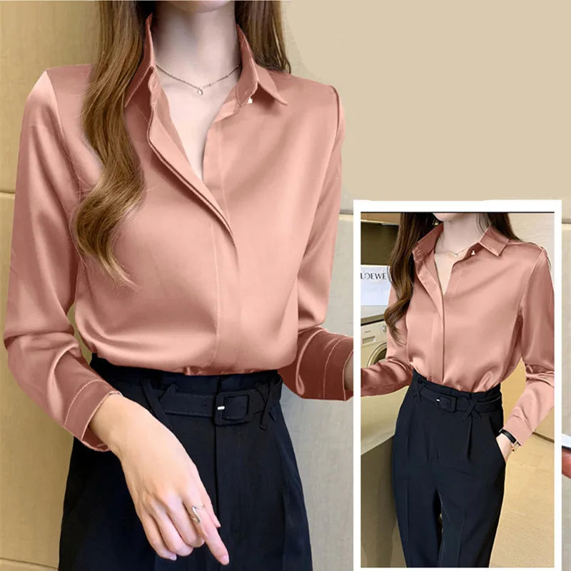 Too Classy, Too Classy | Subtle Blush Tone Silk Blouse
