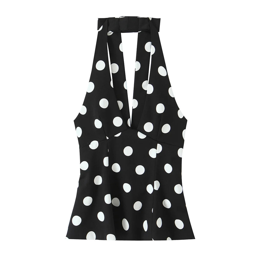 Cutie Polka Dot Women's Halter Top