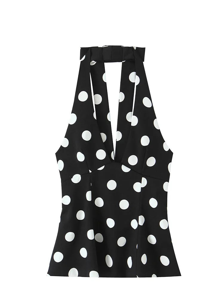 Cutie Polka Dot Women's Halter Top