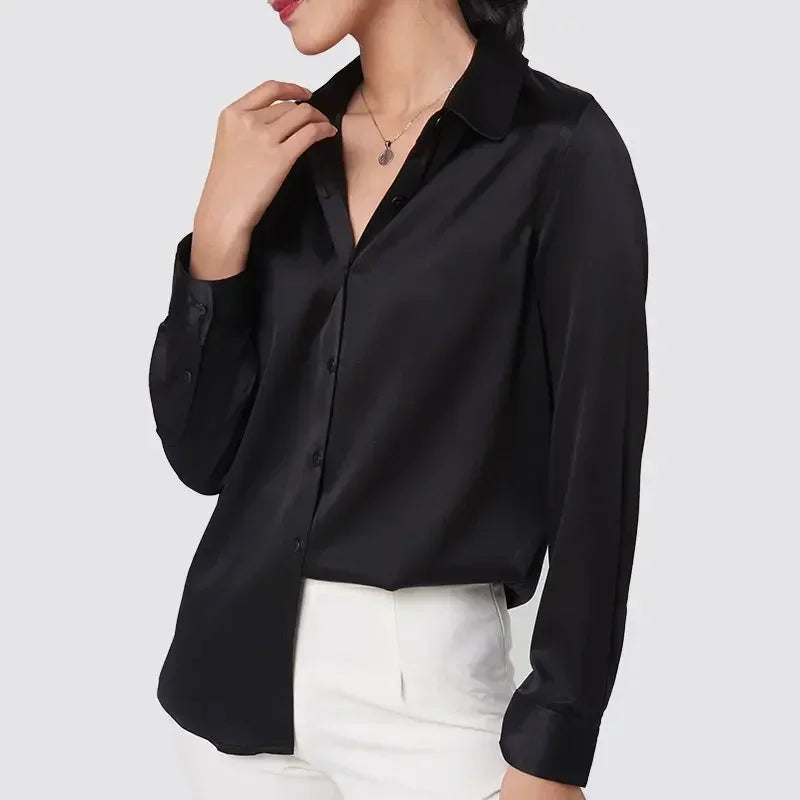 Keepin It Classy Long Sleeve SILK Shirt Womens
