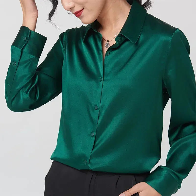 Keepin It Classy Long Sleeve SILK Shirt Womens