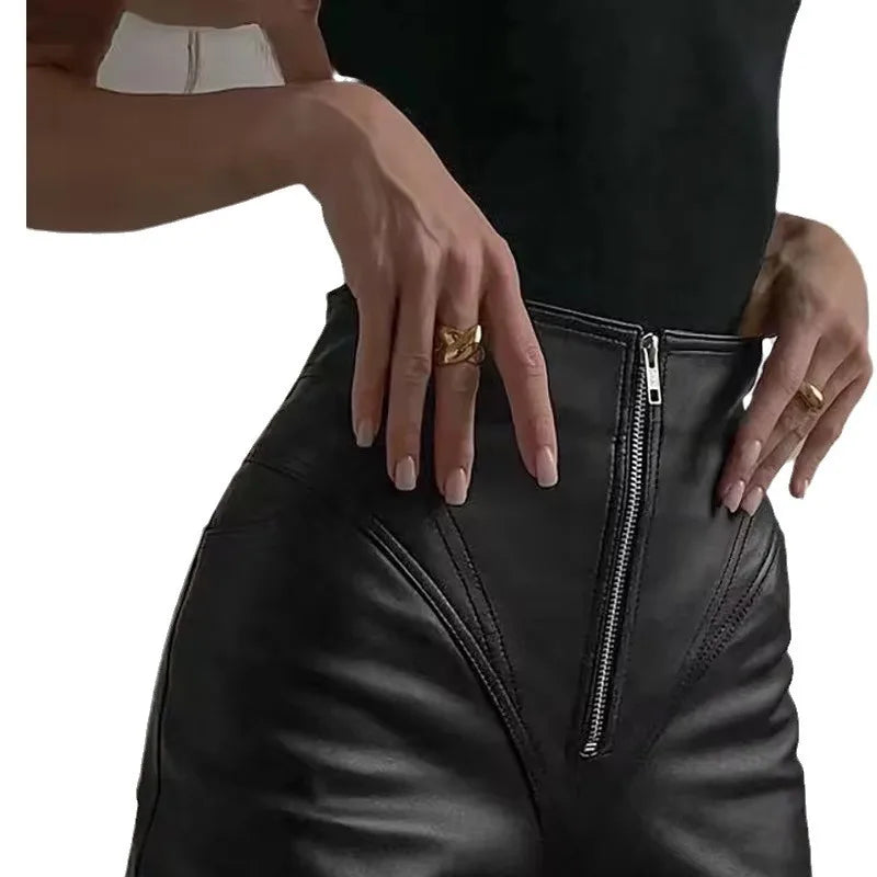 Women's Pleather Street Wear Skinny Pants