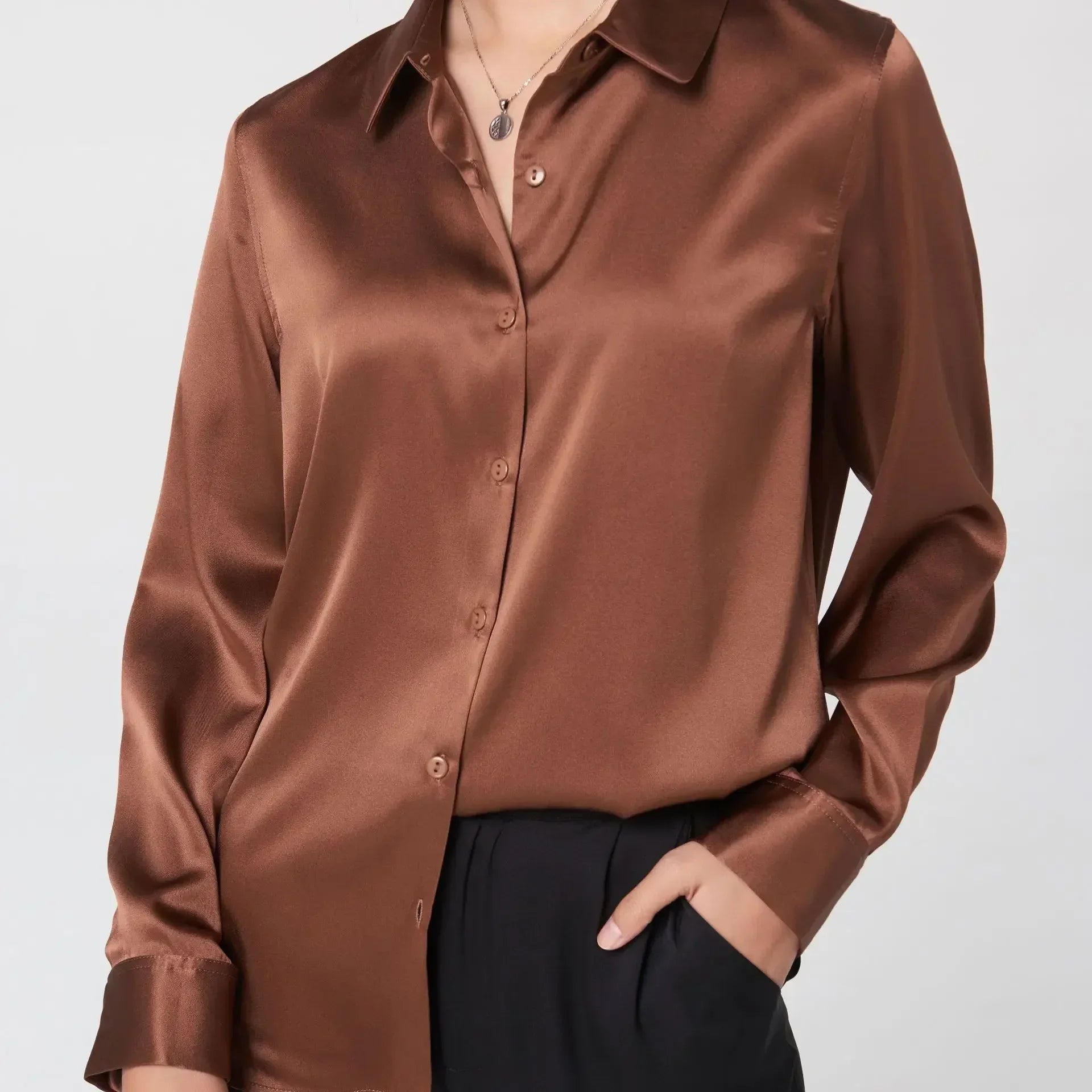 Keepin It Classy Long Sleeve SILK Shirt Womens