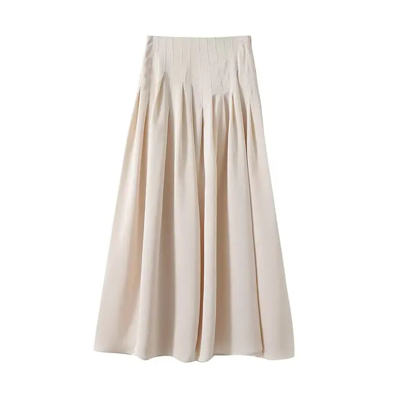 Beige Flattering, Casual Women's Skirt