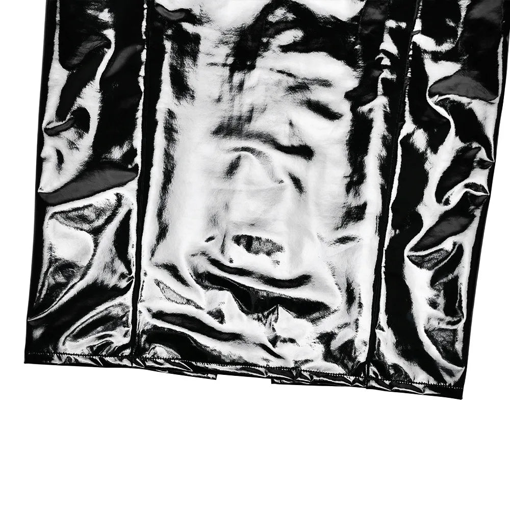 Sexy "Leather" Red Long Dress